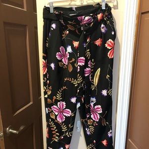 Express floral dress pants, ankle length, size 2R